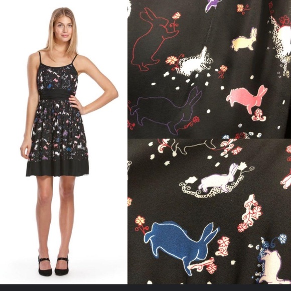 Erin Fetherston for Target Black White Pink Bunny Print Sundress - Picture 6 of 6